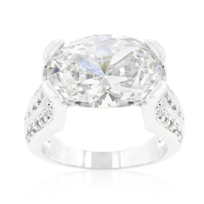 Oval Triplet Cubic Zirconia Ring - Charming Charlie