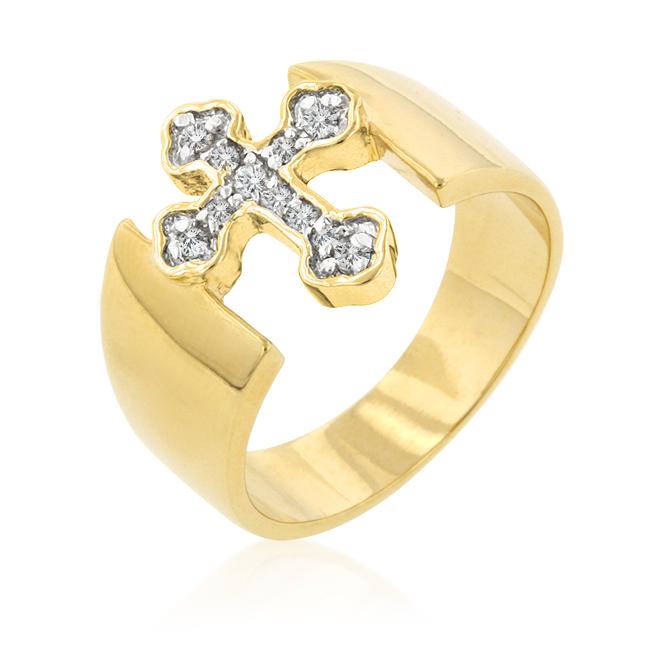 Two-tone Finish Cross Ring - Charming Charlie
