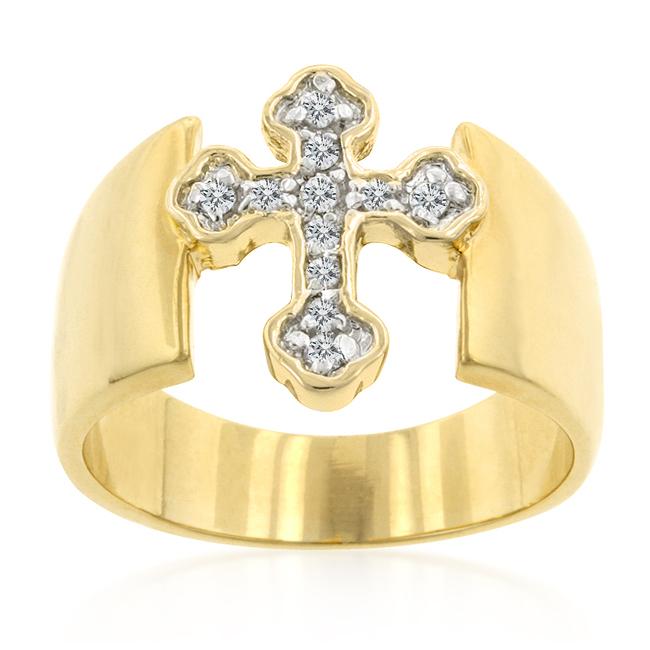 Two-tone Finish Cross Ring - Charming Charlie