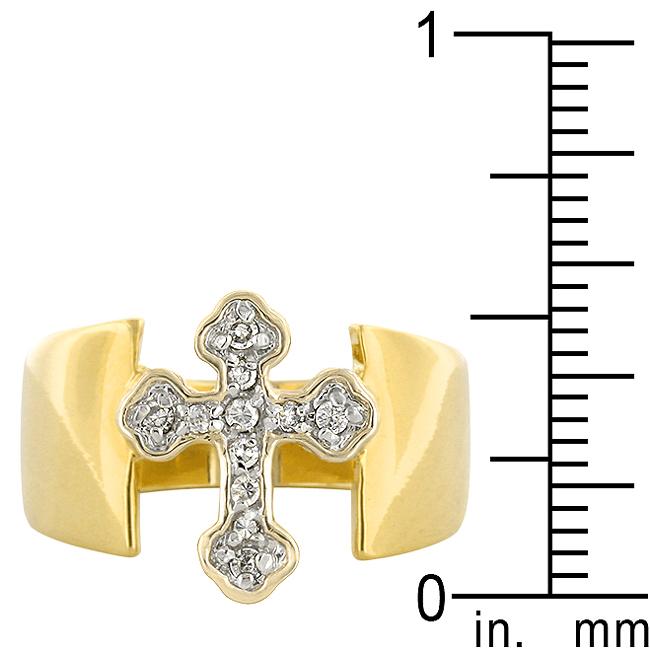 Two-tone Finish Cross Ring - Charming Charlie