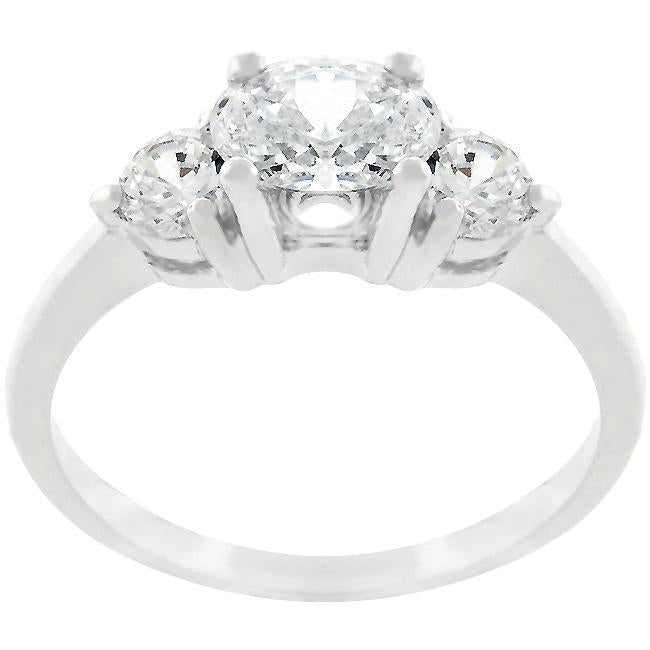 Oval Serenade Triplet Ring in Silvertone Finish - Charming Charlie