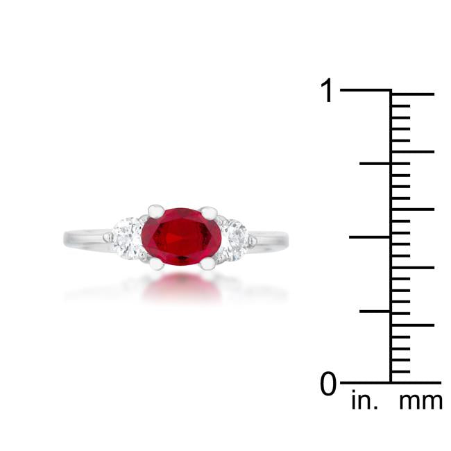 Miranna 1.2ct Garnet CZ Rhodium Classic Oval Ring - Charming Charlie