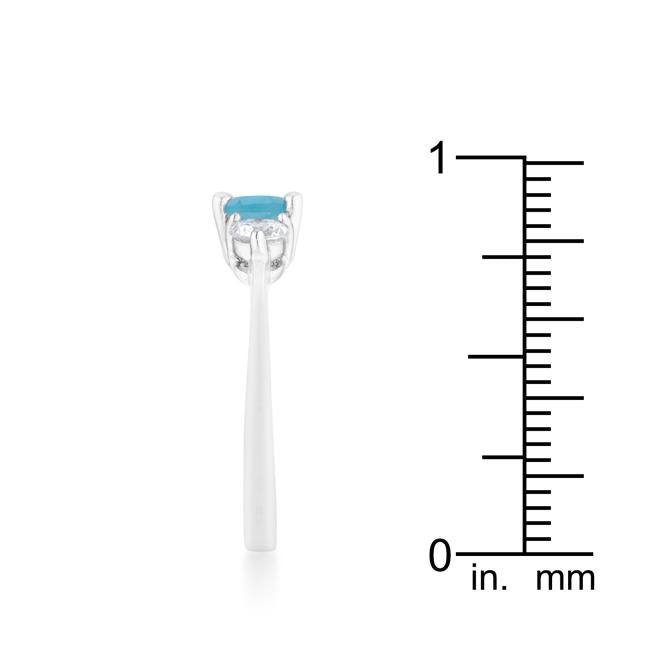 Miranna 1.2ct Blue Topaz CZ Rhodium Classic Oval Ring - Charming Charlie