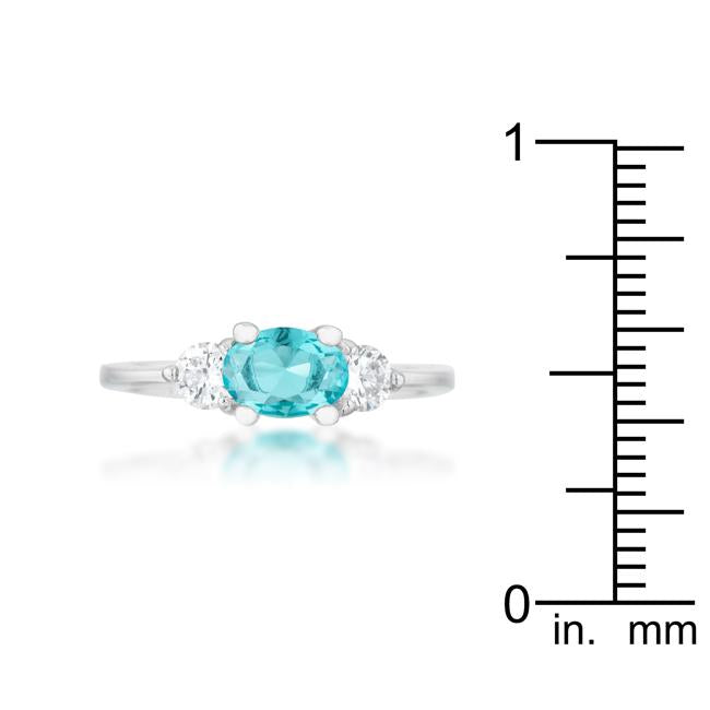 Mariah 1.2ct CZ Rhodium Aqua Simple Classic Ring - Charming Charlie