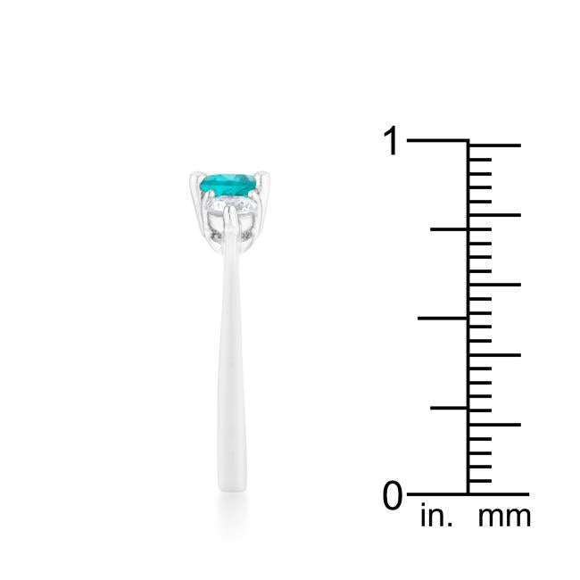 Mariah 1.2ct CZ Rhodium Aqua Simple Classic Ring - Charming Charlie