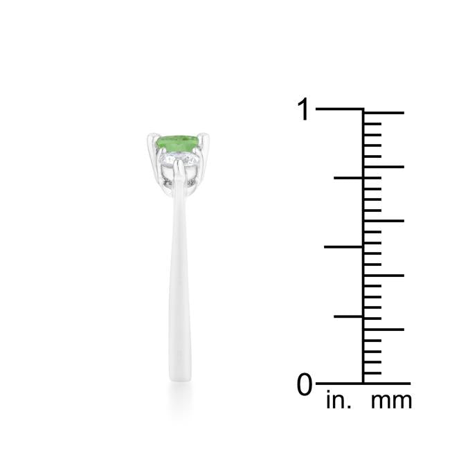 Miranna 1.2ct Peridot CZ Rhodium Classic Oval Ring - Charming Charlie