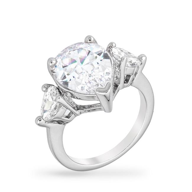 Cubic Zirconia Pear Triplet Ring - Charming Charlie