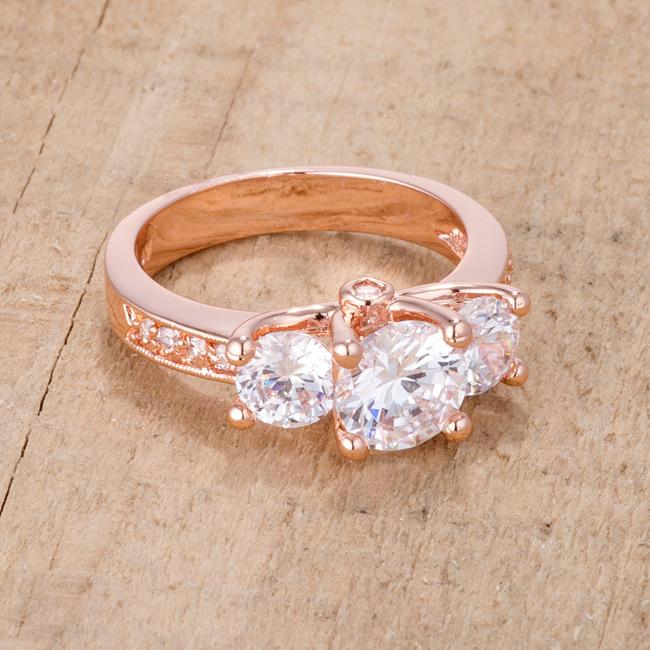 Dazzling Three Stone Engagement Ring with CZ - Charming Charlie