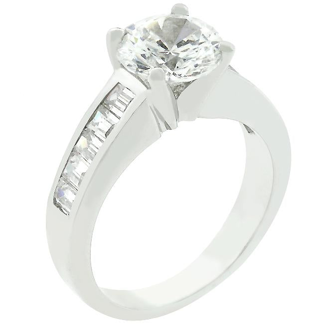 Classic Rhodium Plated Engagement Ring - Charming Charlie