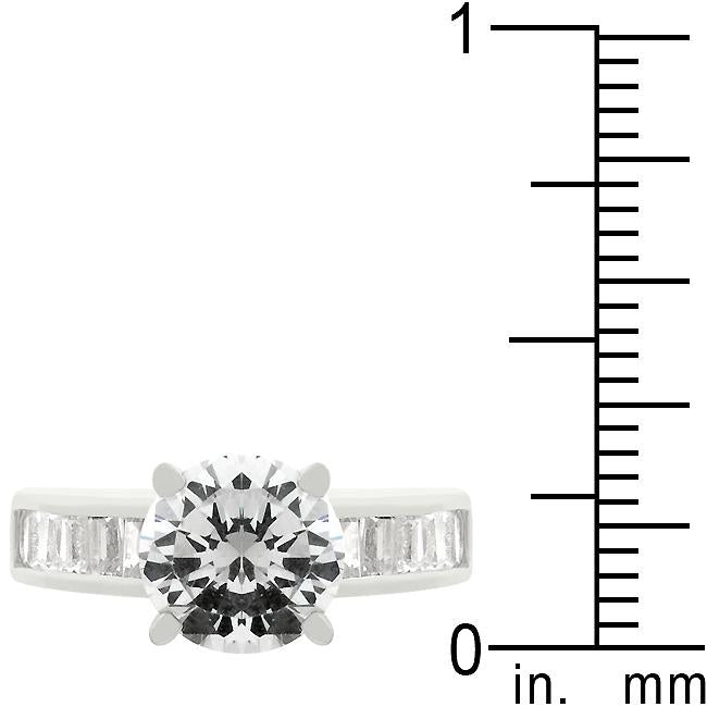 Classic Rhodium Plated Engagement Ring - Charming Charlie