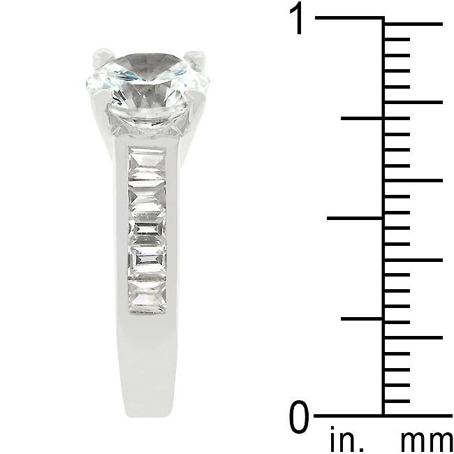 Classic Rhodium Plated Engagement Ring - Charming Charlie