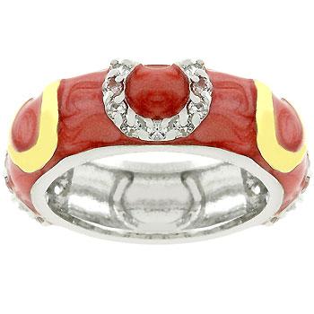 Double Pink Enamel Horseshoe Ring - Charming Charlie