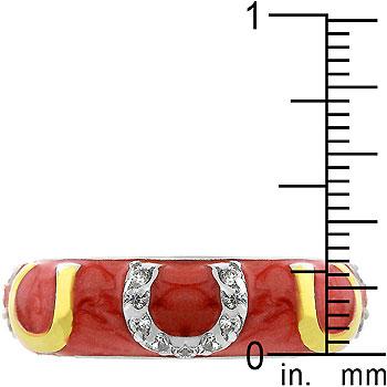 Double Pink Enamel Horseshoe Ring - Charming Charlie
