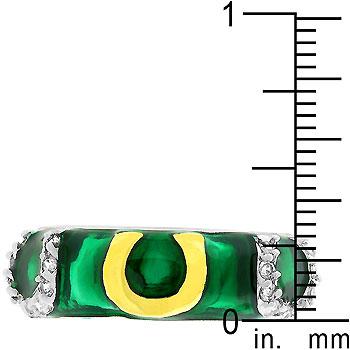 Green Enamel Horseshoe Ring - Charming Charlie