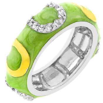 Apple Green Enamel Horseshoe Ring - Charming Charlie