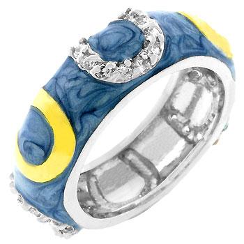 Blue Enamel Horseshoe Ring - Charming Charlie