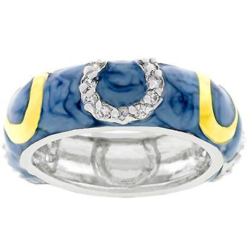 Blue Enamel Horseshoe Ring - Charming Charlie