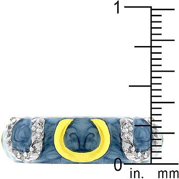 Blue Enamel Horseshoe Ring - Charming Charlie