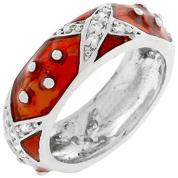 Marbled Ruby Red Enamel Ring - Charming Charlie