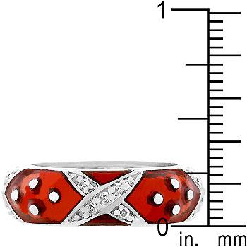 Marbled Ruby Red Enamel Ring - Charming Charlie