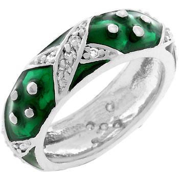 Marbled Forest Green Enamel Ring - Charming Charlie