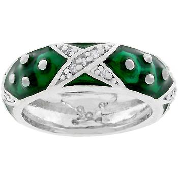 Marbled Forest Green Enamel Ring - Charming Charlie