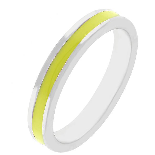 Yellow Enamel Eternity Ring - Charming Charlie