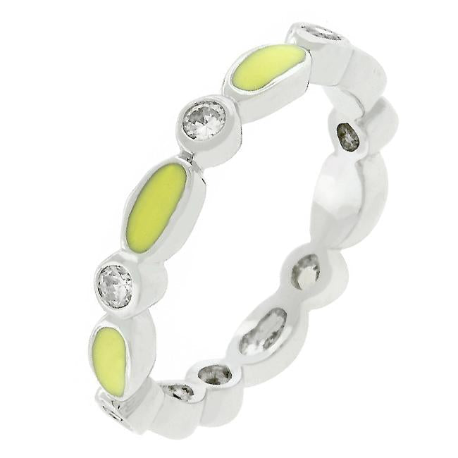 Yellow Link Enamel Stacker Ring - Charming Charlie