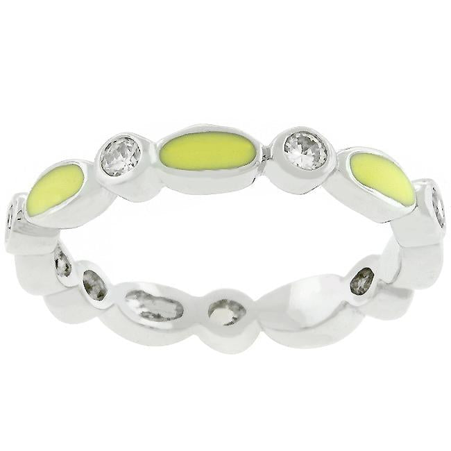 Yellow Link Enamel Stacker Ring - Charming Charlie