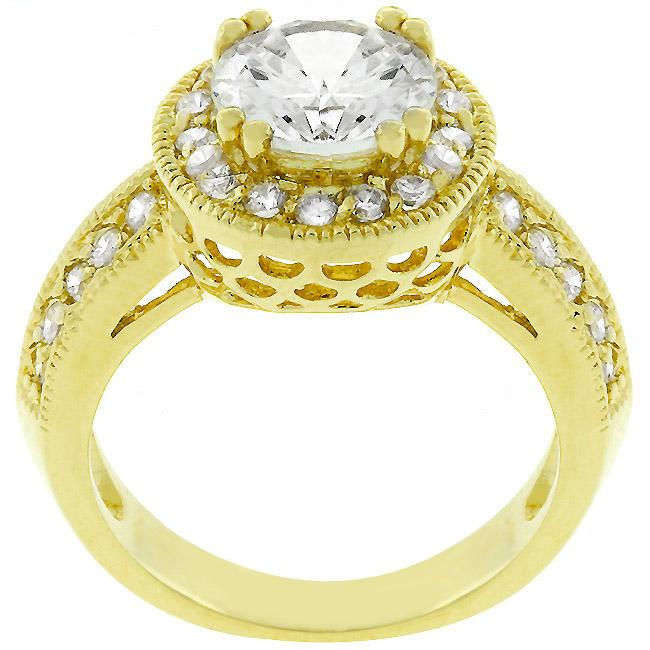 Pave Halo Vintage Crown Ring - Charming Charlie