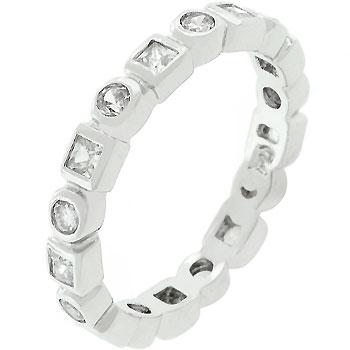 Rhodium Plated Eternity Stackable Band - Charming Charlie