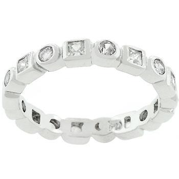 Rhodium Plated Eternity Stackable Band - Charming Charlie
