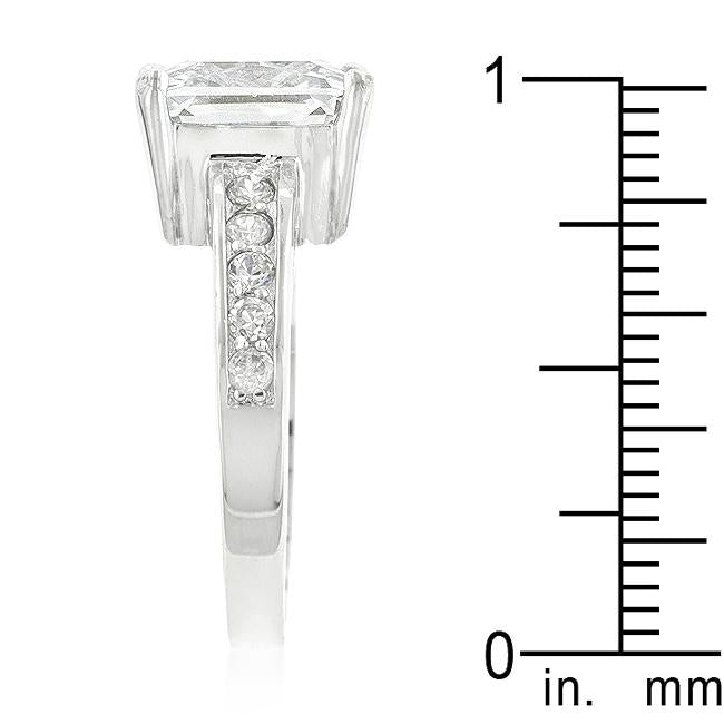 Classic Princess Cut Raised Pave Engagement Ring - Charming Charlie