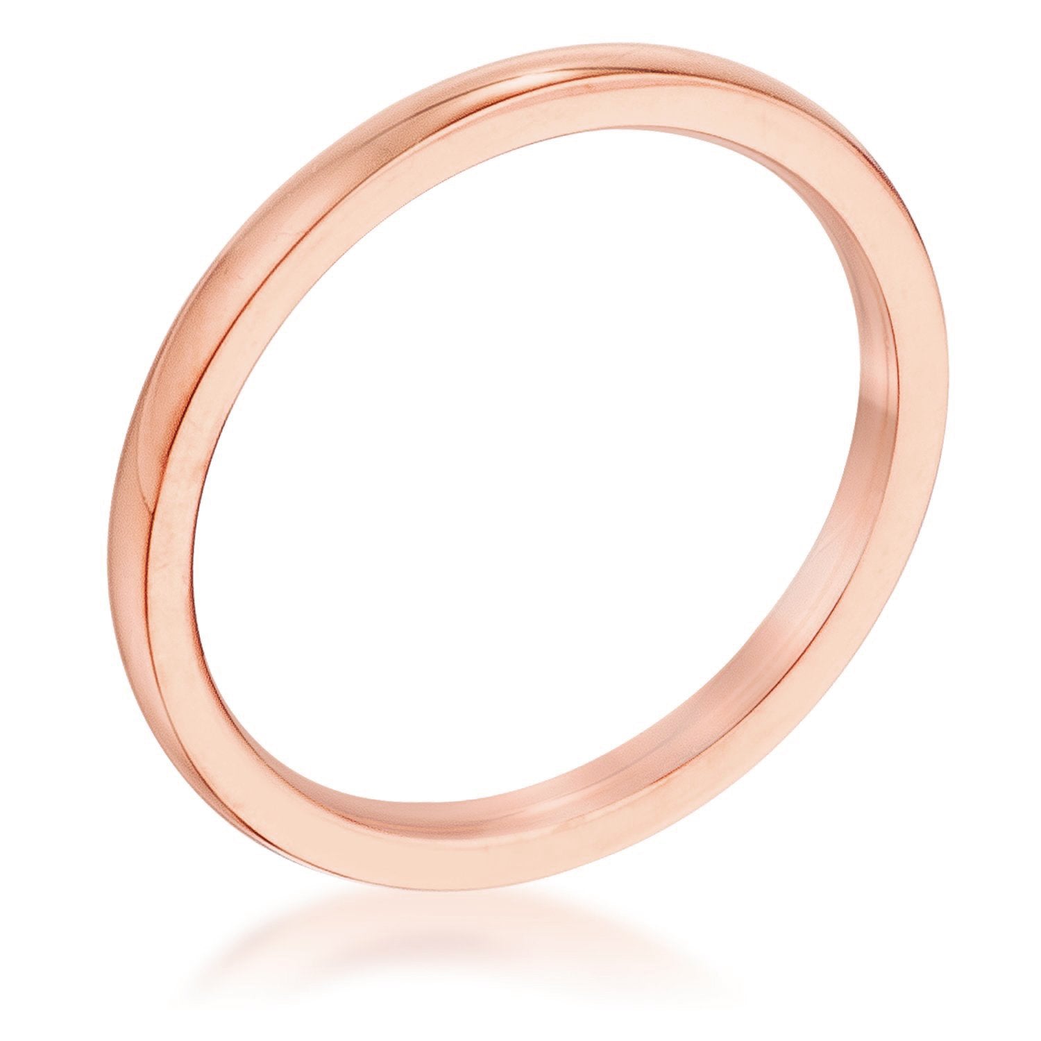 2 mm IPG Rose Goldtone Stainless Steel Wedding Band - Charming Charlie
