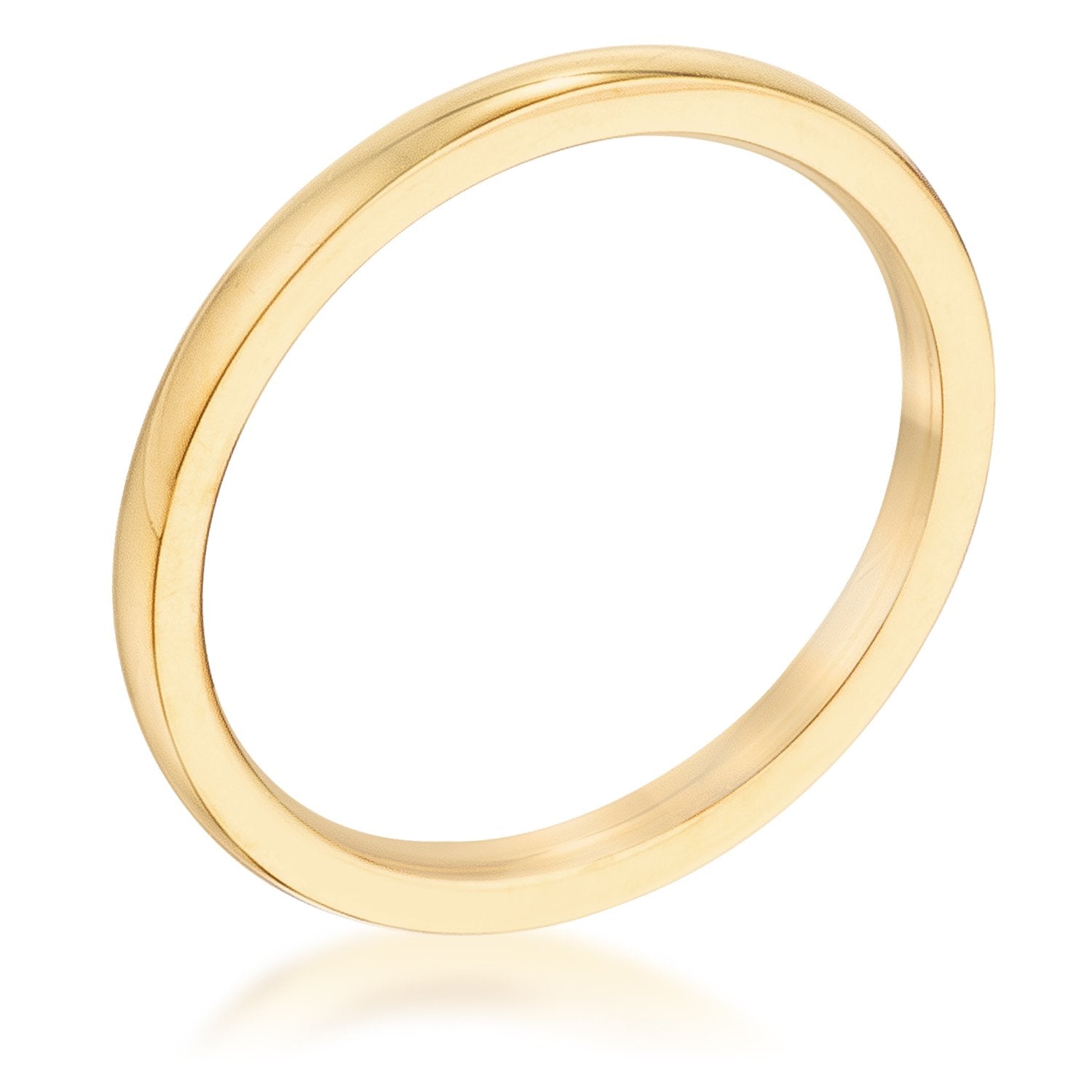 PETER - 2 mm IPG Gold Stainless Steel Wedding Band - Charming Charlie