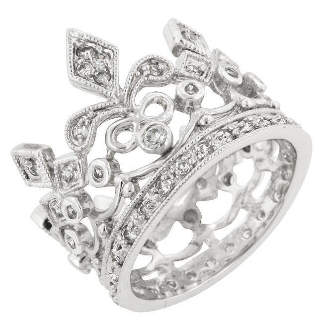 Cubic Zirconia Crown Eternity Ring - Charming Charlie