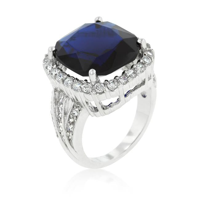 Deep Blue Sapphire Engagement Ring - Charming Charlie