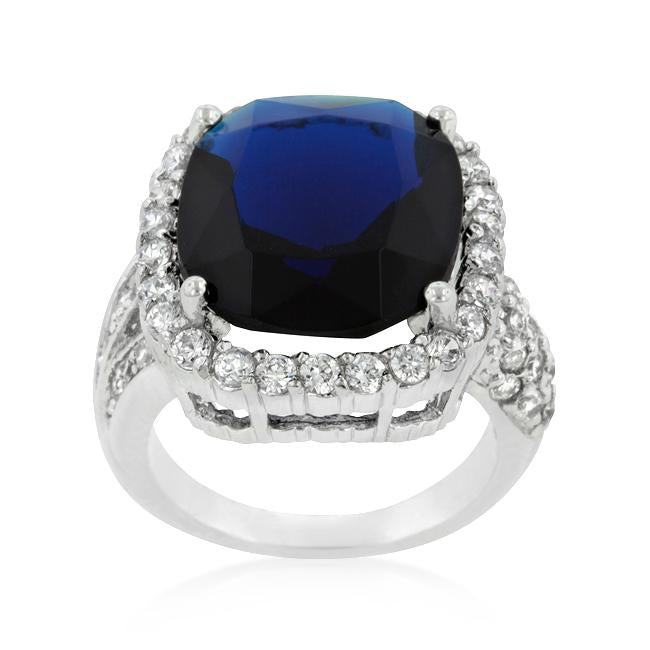 Deep Blue Sapphire Engagement Ring - Charming Charlie