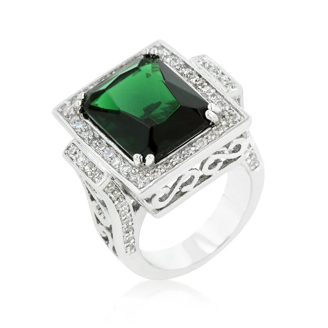Emerald Green Classic Cocktail Ring - Charming Charlie