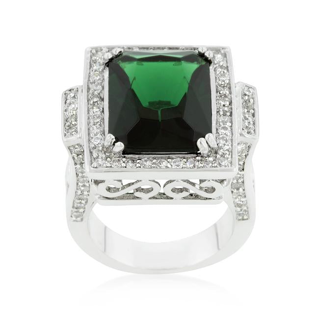 Emerald Green Classic Cocktail Ring - Charming Charlie