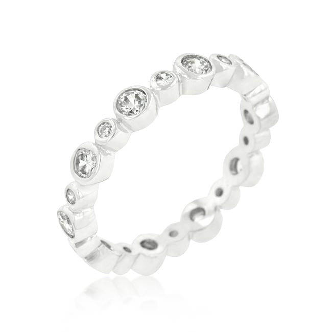 Alternating Bezel Linked Cubic Zirconia Eternity Band - Charming Charlie