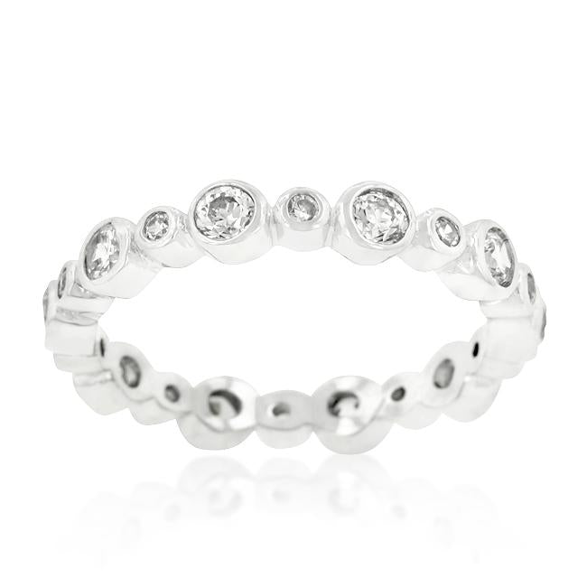 Alternating Bezel Linked Cubic Zirconia Eternity Band - Charming Charlie