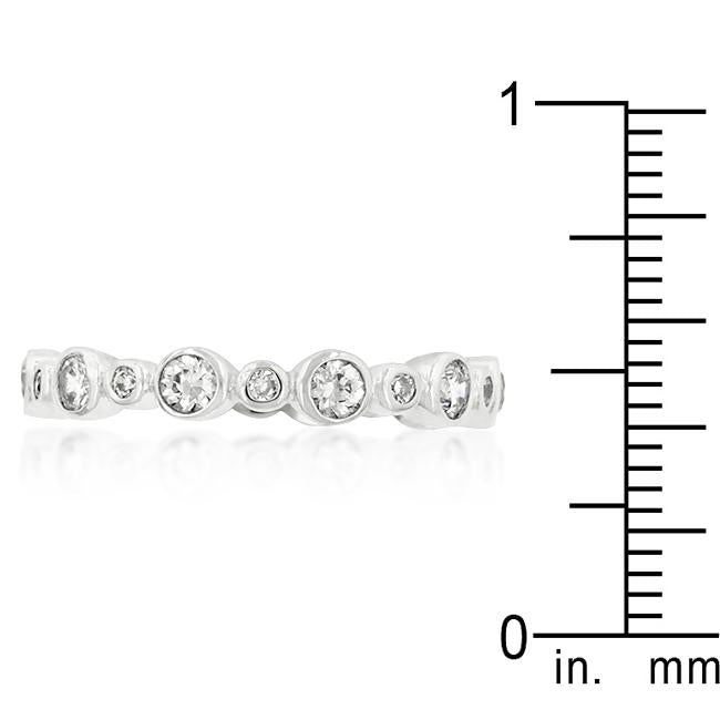 Alternating Bezel Linked Cubic Zirconia Eternity Band - Charming Charlie
