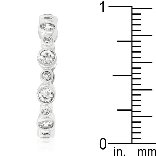 Alternating Bezel Linked Cubic Zirconia Eternity Band - Charming Charlie
