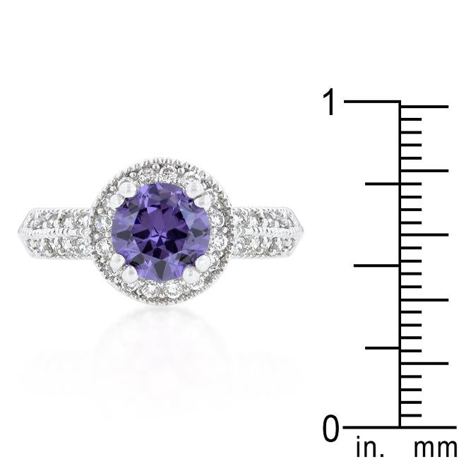 Dark Purple Halo Engagement Ring - Charming Charlie
