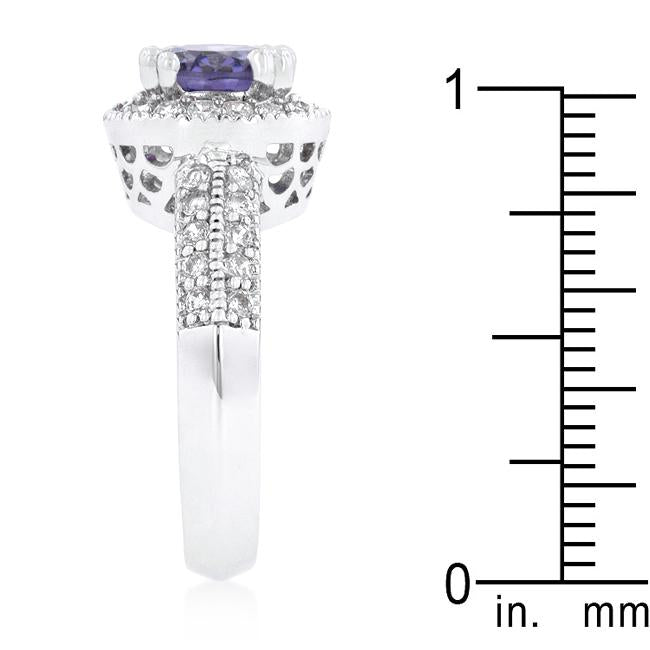 Dark Purple Halo Engagement Ring - Charming Charlie