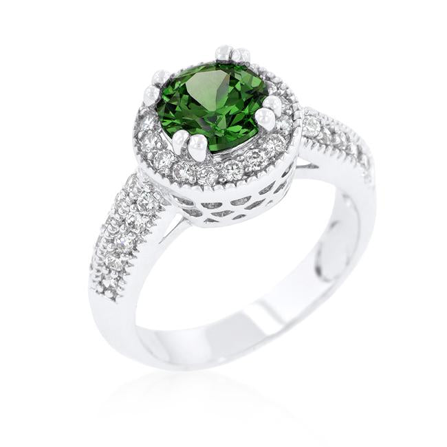Emerald Halo Engagement Ring - Charming Charlie
