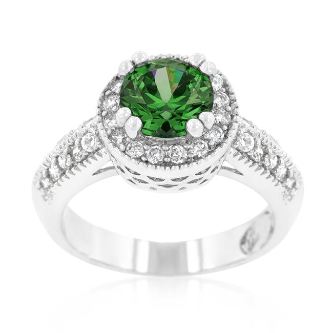 Emerald Halo Engagement Ring - Charming Charlie