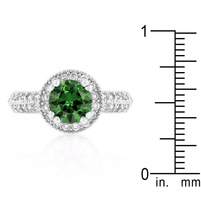 Emerald Halo Engagement Ring - Charming Charlie