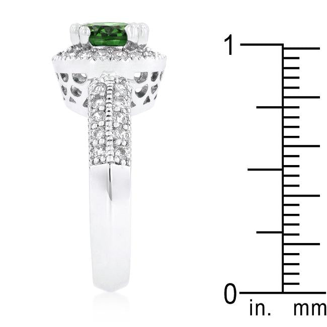 Emerald Halo Engagement Ring - Charming Charlie